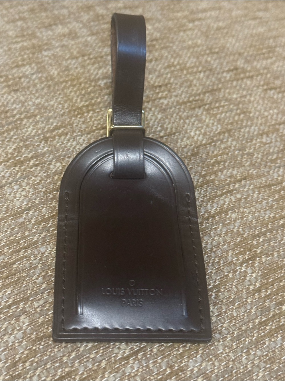Louis Vuitton Dark Brown Leather Luggage Tag